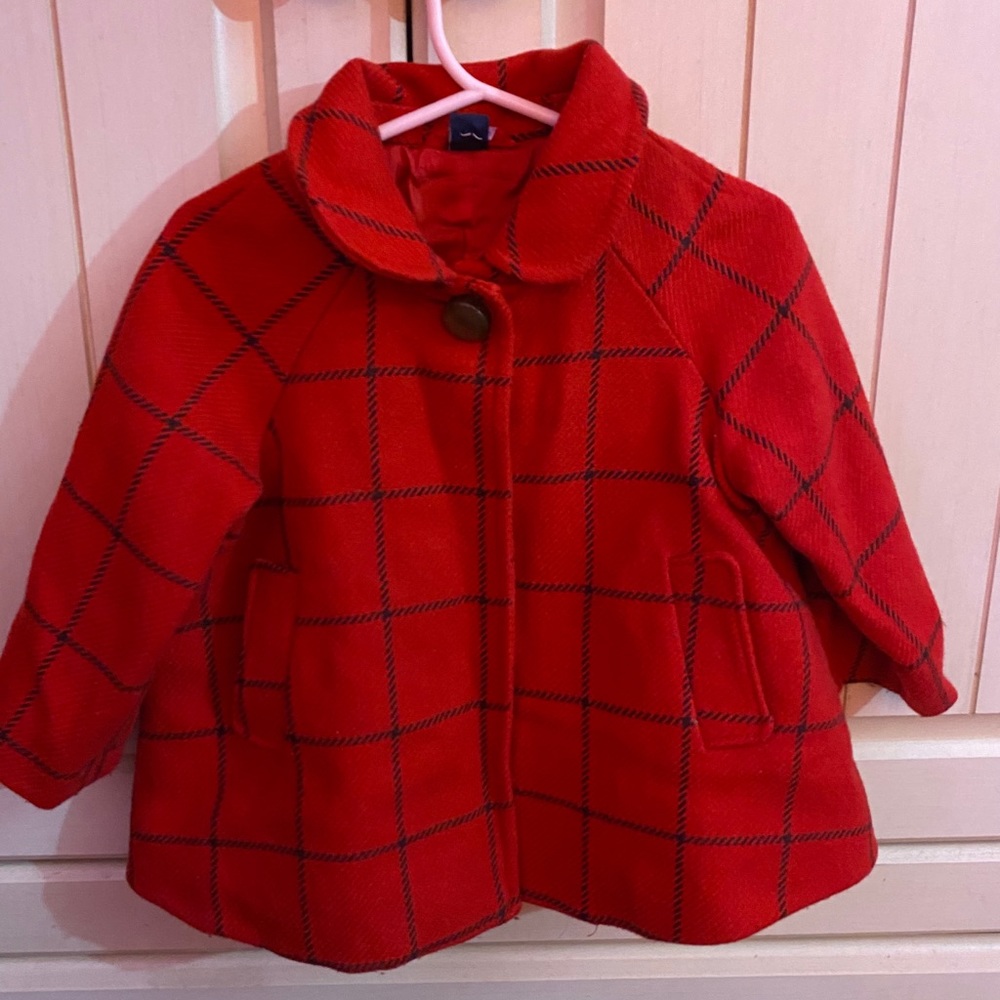 GAP Red plaid swing Peacoat